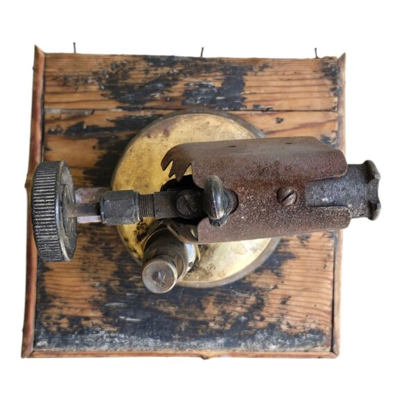 Antique C&L Clayton Lambert Brass Blow Torch Detroit USA Wood Handle Welding - Picture 5 of 8